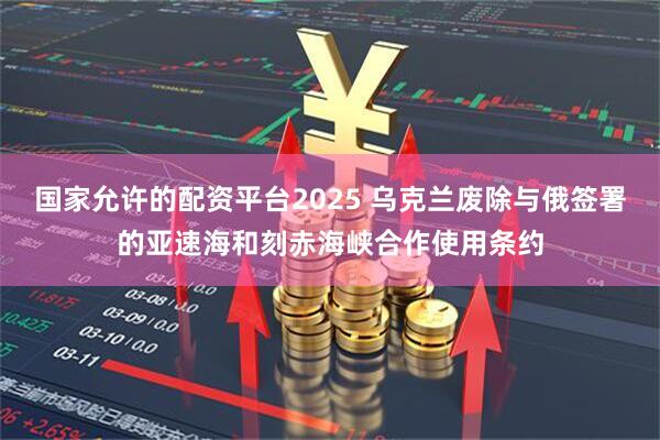 国家允许的配资平台2025 乌克兰废除与俄签署的亚速海和刻赤海峡合作使用条约