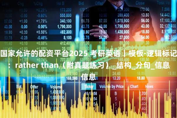 国家允许的配资平台2025 考研英语｜模板·逻辑标记：rather than（附真题练习）_结构_分句_信息
